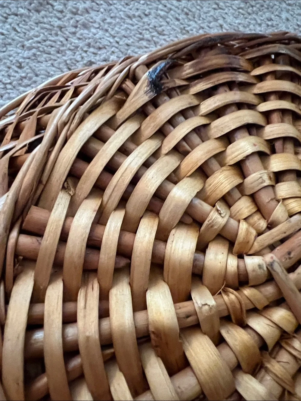 Wicker Round Decorative Basket - Natural Brown